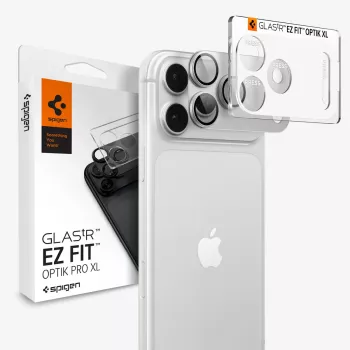 Spigen Optik Pro GLAS.tR EZ FIT kameran linssinsuoja iPhone 18 Pro Max - hopea