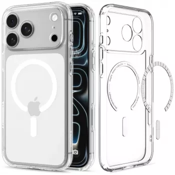 Spigen Ultra Hybrid MagSafe -kuori iPhone 18 Pro / 17 Pro - kirkas valkoinen