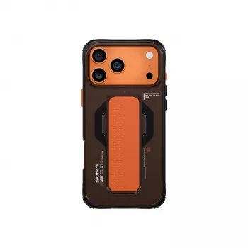 SKINARMA Haxa -kuori iPhone 17 Pro magneettilatauksella ja grip-telineellä, grafiitti