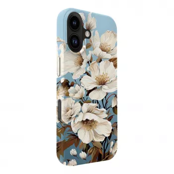 Evelatus Apple iPhone 16 Slim Shell MagSafe-yhteensopiva – mukautettu painatus Flower Blue