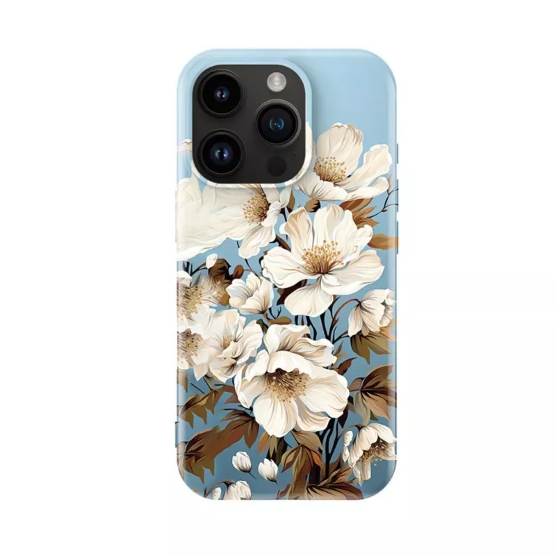 Evelatus iPhone 16 Pro Max Slim Shell -kotelo MagSafe-yhteensopiva - Flower Blue