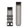 Garmin QuickFit 26 kellonrannekkeet, Pebble Grey/Silver Grey silikoni [010-14510-00]