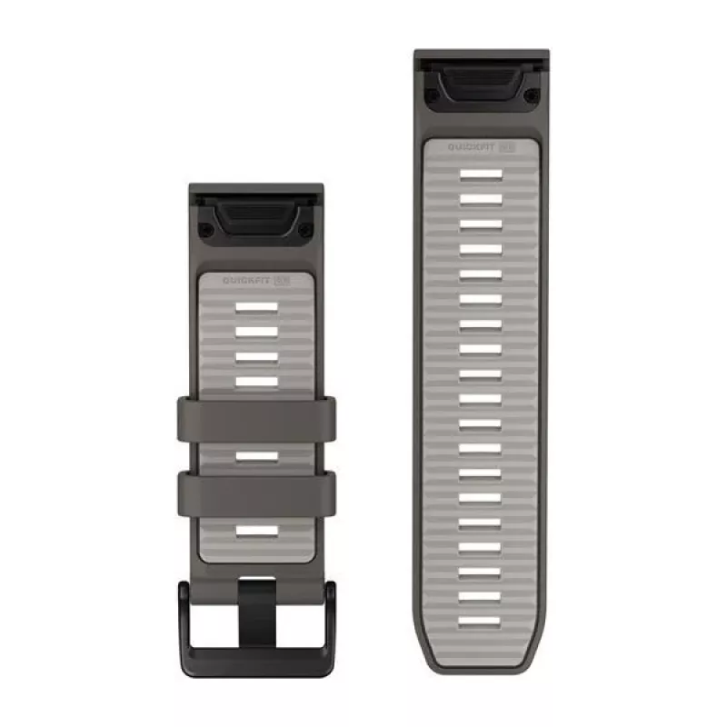 Garmin QuickFit 26 kellonrannekkeet, Pebble Grey/Silver Grey silikoni [010-14510-00]