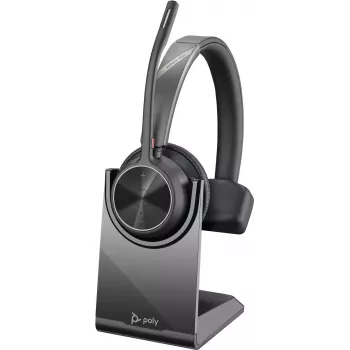 HP Poly Voyager 4300 UC Series 4310 langaton on-ear-kuulokemikrofoni USB-C-sovittimella ja telakalla, Zoom-sertifioitu 218474-01
