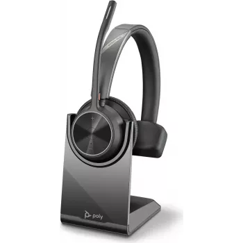 HP Poly Voyager 4300 UC Series 4310 langaton on-ear-kuulokemikrofoni USB-C-sovittimella ja telakalla, Zoom-sertifioitu 218474-01