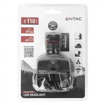 ENTAC EHL-ZOOM-1W-PL Zoom 1W LED-otsalamppu, musta