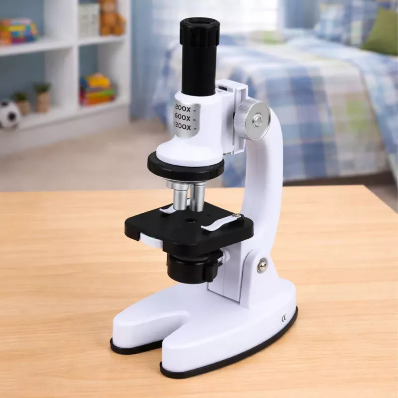 LEAN TOYS mikroskooppi oppimissarja lapsille zoom 1200x tarvikkeet valkoinen