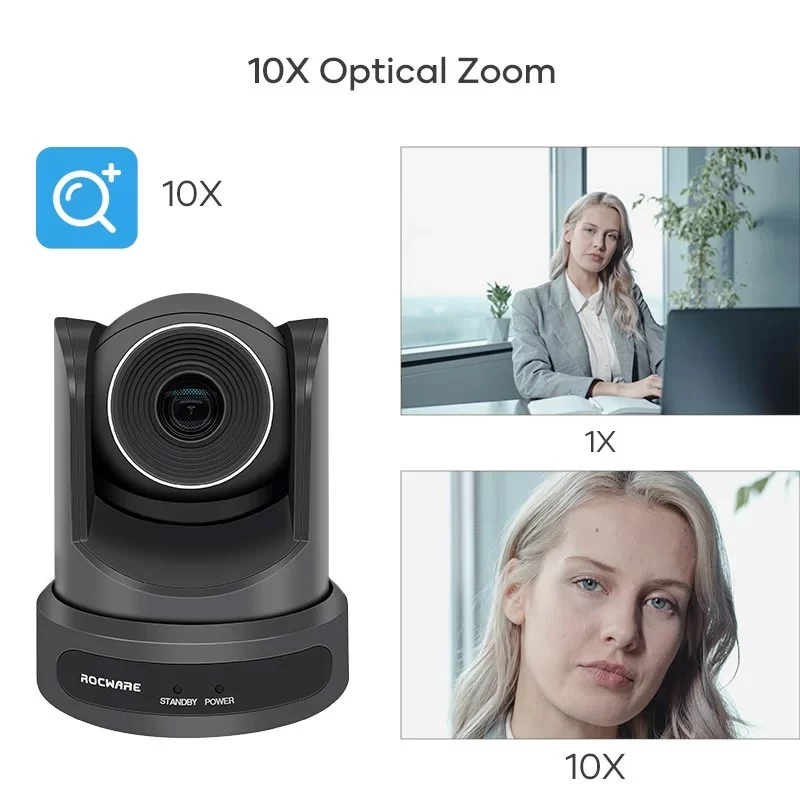 ROCWARE RC20 PTZ-kamera 1080p 12x optinen zoom HDMI USB 3.0 LAN