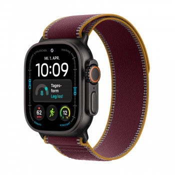 Apple Watch Ultra 4 GPS + Cellular 49 mm titaanikotelo musta Trail Loop Burgund – M/L