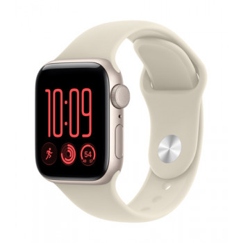 Apple Watch SE 3 GPS 40 mm alumiinikotelo tähtipolaari urheilurannake hiekka – S/M