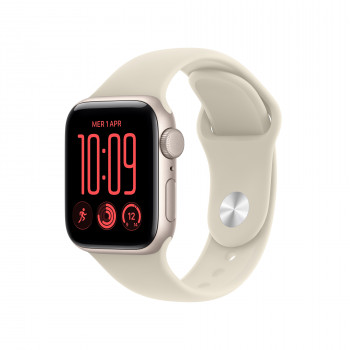 Apple Watch SE 3 GPS 40 mm alumiinikotelo tähtipolaari urheilurannake hiekka – S/M