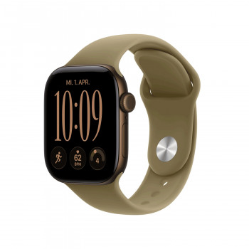 Apple Watch Series 12 GPS + Cellular 42 mm alumiinikuori tummanpronssi urheilu-rannekkeella oliivi - S/M