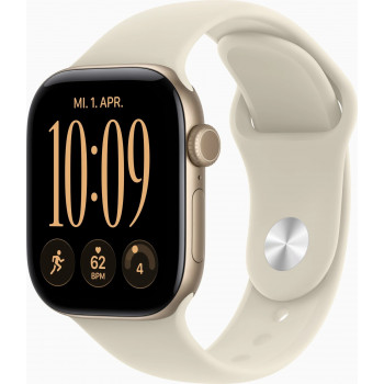 Apple Watch Series 12 GPS + Cellular 42 mm alumiinikuori kulta urheilu-rannekkeella hiekka – S/M