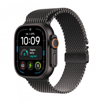 Apple Watch Ultra 4 GPS + Cellular 49 mm musta titaanikuori ja musta titaani-Milanaise-Loop - M