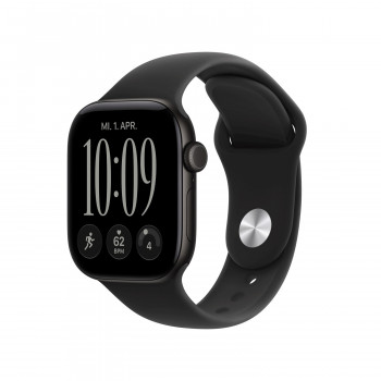 Apple Watch Series 12 GPS + Cellular 42 mm alumiinikuori musta ja urheiluranneke musta – S/M