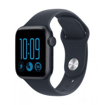 Apple Watch SE 3 GPS + Cellular 40 mm keskiyö alumiinikuori ja Navy Blue urheiluranneke - M/L