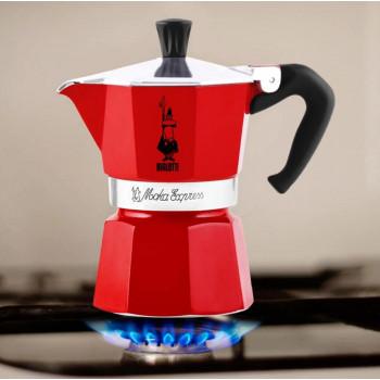 Bialetti Candyland Moka Express 3TZ käsikahvinkeitin, 150 ml, punainen