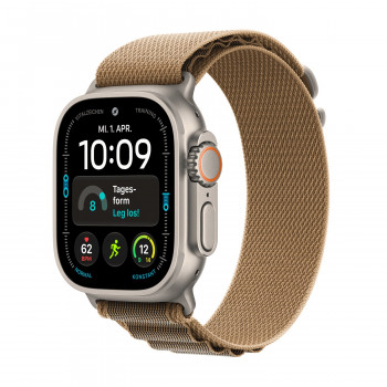 Apple Watch Ultra 4 GPS + Cellular 49 mm luonnon titaanikuori ja Desert Alpine Loop - M