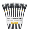 StarTech.com Slim Cat6a U/FTP -verkkokaapeli RJ45, 0,15 m, musta, 10 kpl:n pakkaus