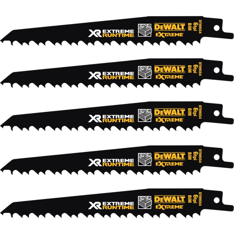 DeWalt Extreme Runtime DT99550-QZ -puukkosahanteräsarja, 13 osaa, 152-230 mm