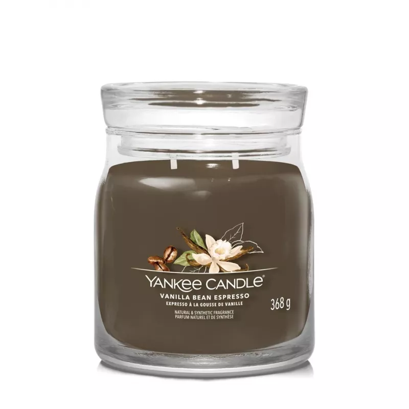 Yankee Candle Vanilla Bean Espresso keskikokoinen tuoksukynttilä (1701388E)