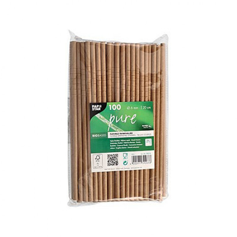 Papstar pure taipuisat pillit 88072, ruskea, 500 kpl