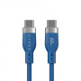 Targus HyperJuice Flex USB-C–USB-C-silikonilatauskaapeli, USB 2.0, 1,5 m, sininen