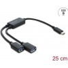 Delock 2 portin USB 5 Gbps Type-A -kaapelikeskitin USB Type-C™ -liitännällä 25 cm (64373)