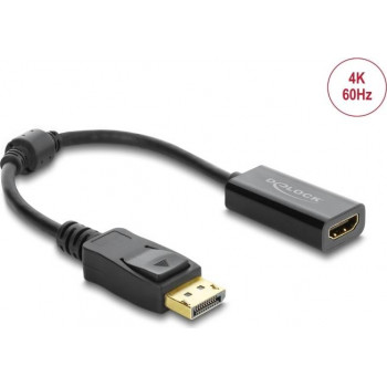 Delock aktiivinen DisplayPort 1.4 – HDMI-sovitin, 4K 60 Hz, HDR