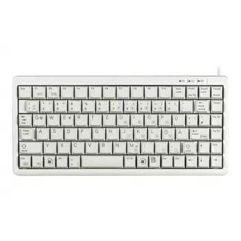Cherry Slim Line G84-4100 kompakti näppäimistö, PS/2 + USB, 83 näppäintä, saksalainen asettelu (QWERTZ), vaaleanharmaa
