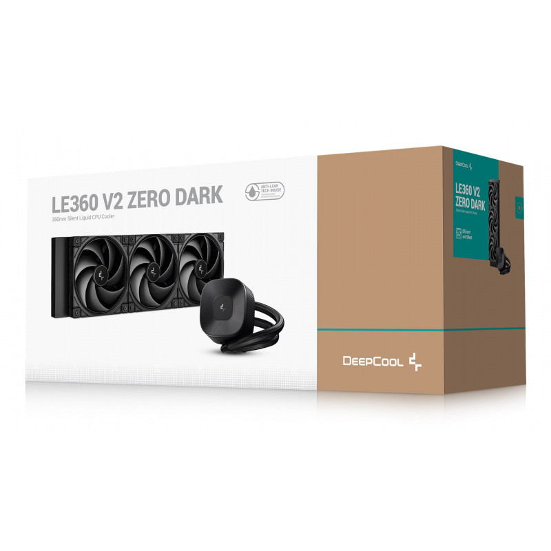 DeepCool LE360 V2 ZERO DARK AIO neste-CPU-jäähdytin, musta