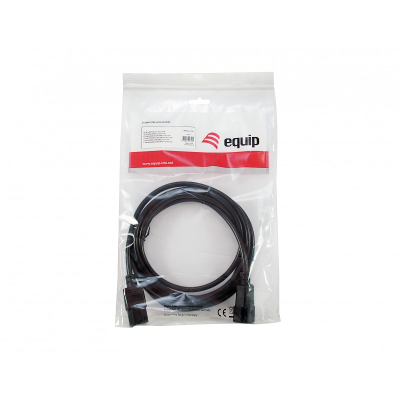 Equip virtakaapeli IEC C13 – IEC C14, 1,5 m, musta
