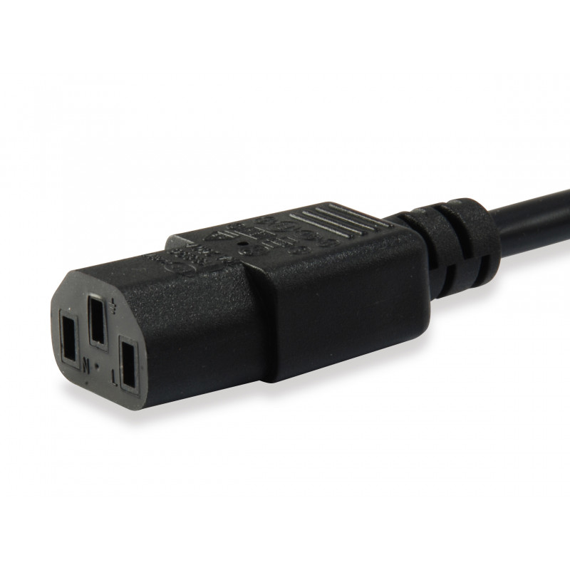Equip virtakaapeli IEC C13 – IEC C14, 1,5 m, musta
