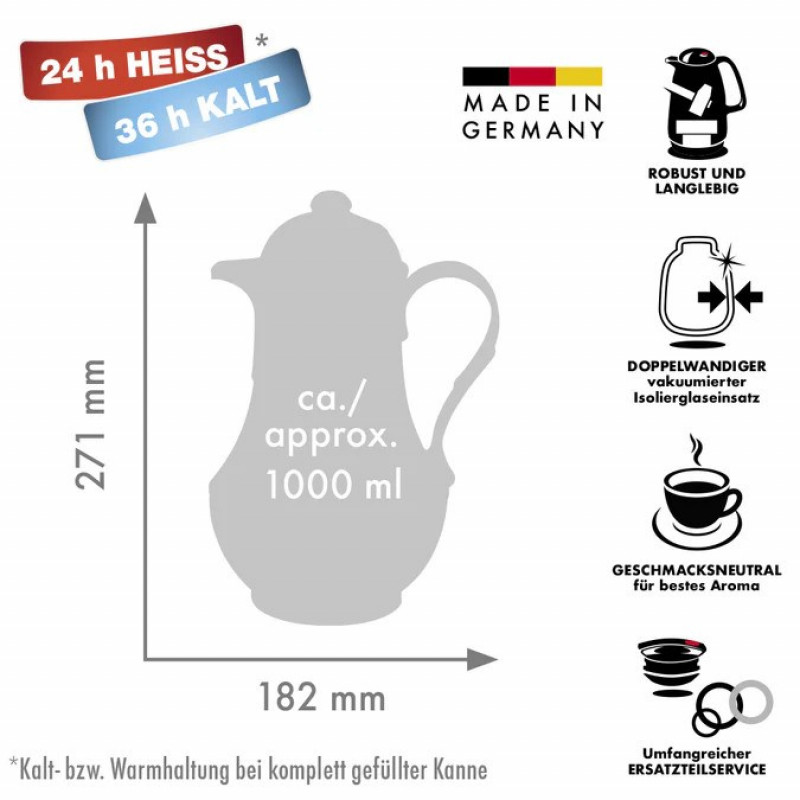 ROTPUNKT termospullo 230/IV, 1,0 l, norsunluu (Ecru)