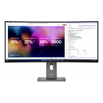 Lenovo ThinkVision P40WD-40 40 tuuman 5K WUHD kaareva IPS-näyttö, 120 Hz, telakka, Daisy Chain, MC60 kamera, kaiutin