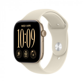 Apple Watch Series 12 GPS 46mm alumiinikuori vaaleankulta Sand Sport -ranneke - M/L