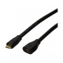 LogiLink CU0120 USB 2.0 jatkokaapeli, Micro-USB B uros Micro-USB B naaras, 0,5 m, musta