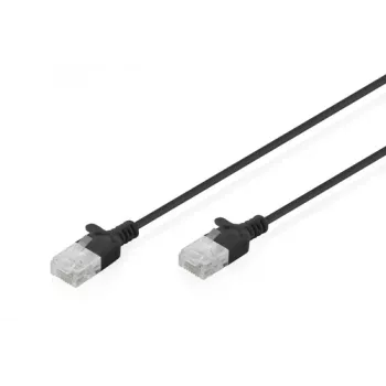 DIGITUS Slim Cat6 U/UTP patchkaapeli RJ45, 0,3 m, musta, LSZH