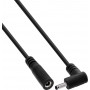 InLine® DC-jatkokaapeli, kulmaliitin, 3,5 x 1,35 mm, musta, 0,5 m