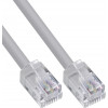 InLine® modulaarinen pyöreä kaapeli RJ12, uros/uros, 6-johdin, 6P6C, 0,5 m