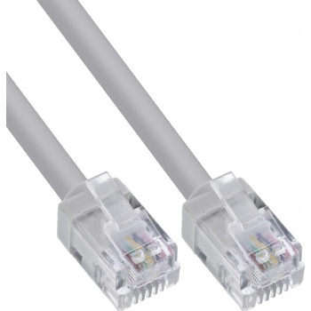 InLine® modulaarinen pyöreä kaapeli RJ12, uros/uros, 6-johdin, 6P6C, 0,5 m