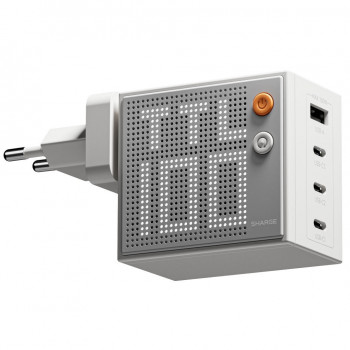 SHARGE Pixel 100 GaN laturi, 100W, 3x USB-C, 1x USB-A - valkoinen