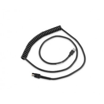 Zebra suojattu spiraalikaapeli USB, sarja A, 9 ft, BC1.2 High Current, -30C (CBA-UF6-C09ZAR)