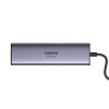 UGREEN 60515 7-in-1 USB-C-moniporttisovitin, 4K HDMI, gigabit Ethernet, 100 W PD, harmaa