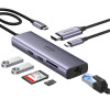 UGREEN 60515 7-in-1 USB-C-moniporttisovitin, 4K HDMI, gigabit Ethernet, 100 W PD, harmaa