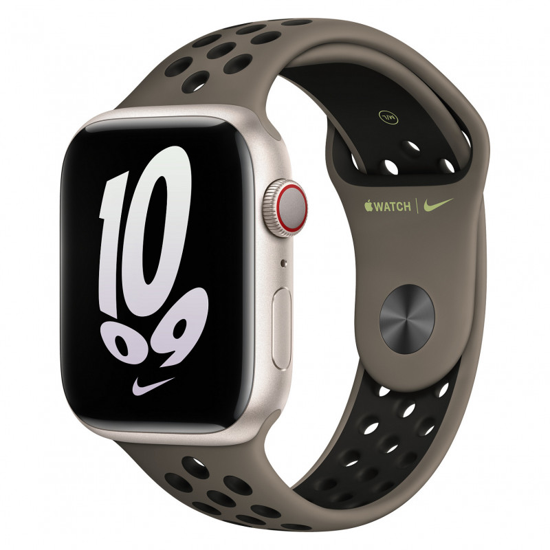 Apple Watch Nike Sport -ranneke 45mm – Olive Grey/musta
