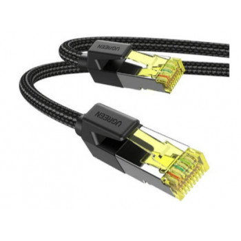 Ugreen NW150 punottu Cat7 F/FTP -verkkokaapeli RJ45, 2 m, musta
