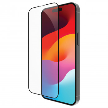 dbramante1928 eco-shield -näytönsuoja Apple iPhone 15:lle, musta reuna