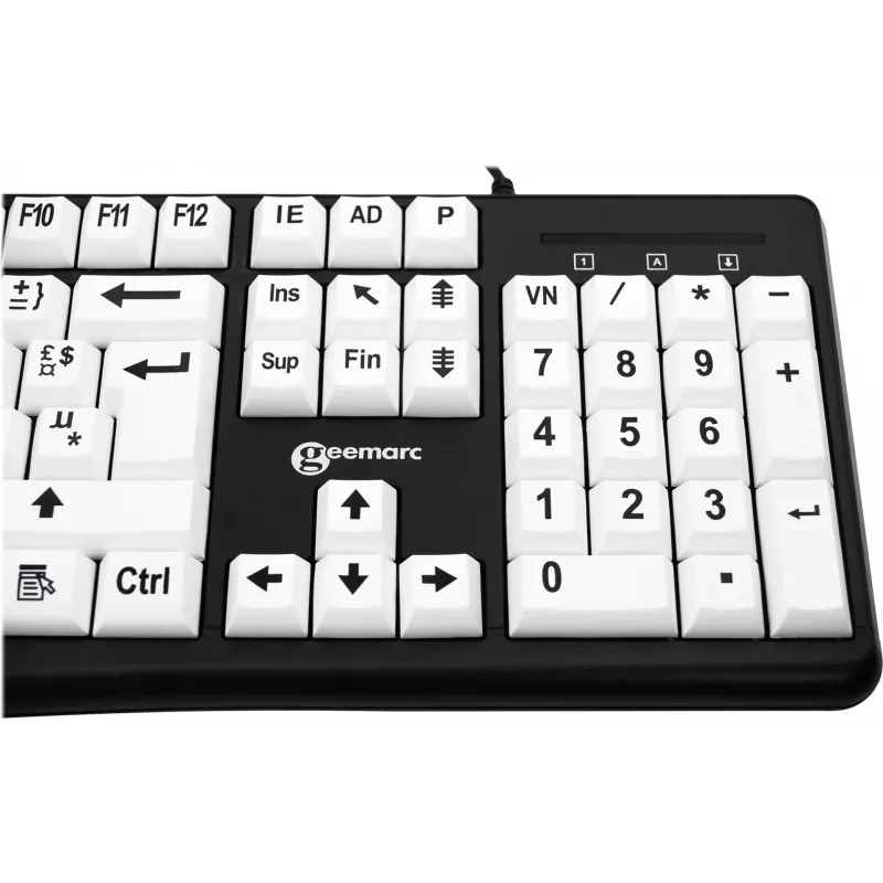 Geemarc KBSV3 USB-näppäimistö, saksalainen asettelu (QWERTZ), valkoinen