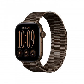 Apple Watch Series 12 GPS + Cellular 42mm tummanpronssinen alumiinikuori tummanpronssisella Milanese Loop -rannekkeella